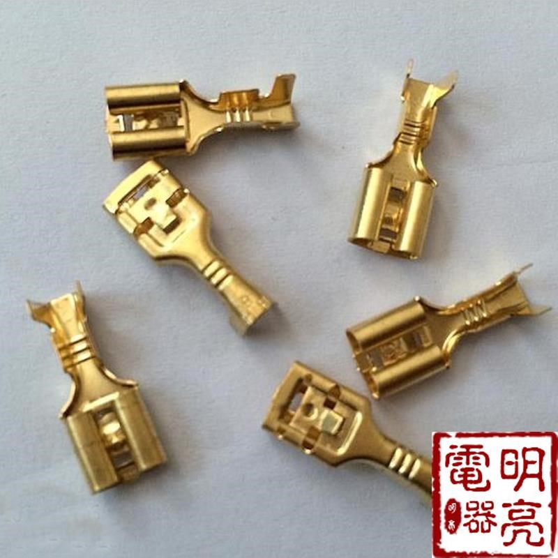 6.3端子插e簧 插拔式端子 冷压端子 插簧插片端子0.4 倒刺 2000只