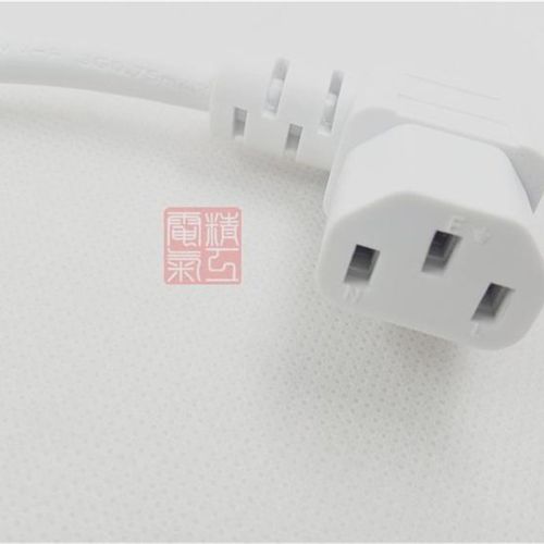 国标超薄弯头品字尾电源线90度弯头拐角品字尾超短直角品字线白色