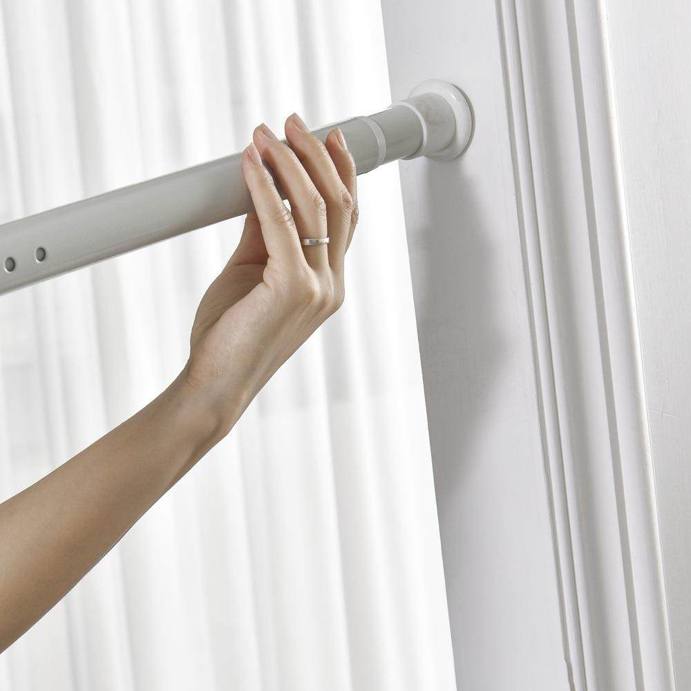 免打孔伸缩杆安装晾衣杆衣架不锈钢窗帘挂杆浴帘杆子门帘衣柜撑杆