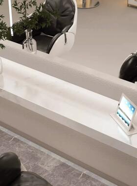 理发店专用大理石不锈钢台面镜台带抽屉美发店染烫区易安装壁挂台