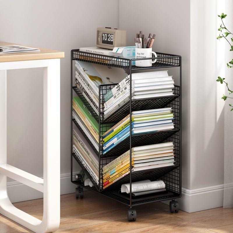 门后书架极窄置物架超薄儿童书柜铁艺绘本书本落地壁挂缝隙收纳架