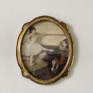 复古斑驳做旧金箔椭圆树脂相框欧式小众油画框墙面组合挂画装饰画