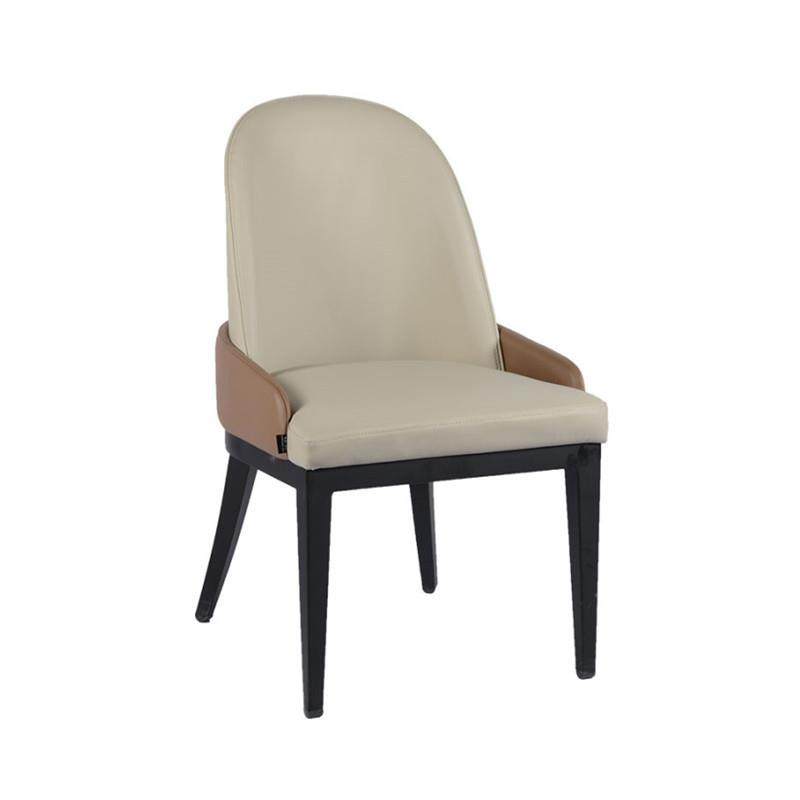 白腊木架家用皮艺餐椅现代简约时尚洽谈会客等候软包椅子
