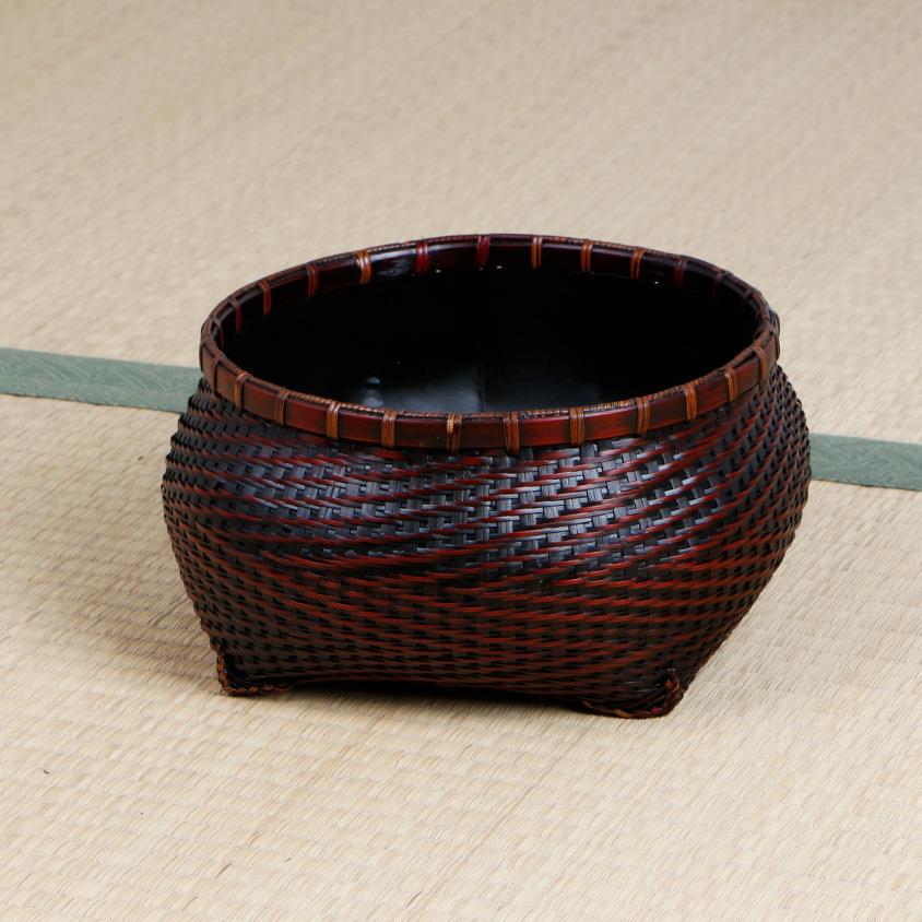 纯手工竹编碳斗炭篓炭笼炭钵乌榄橄榄炭烧水煮茶炭炉茶道配件复古