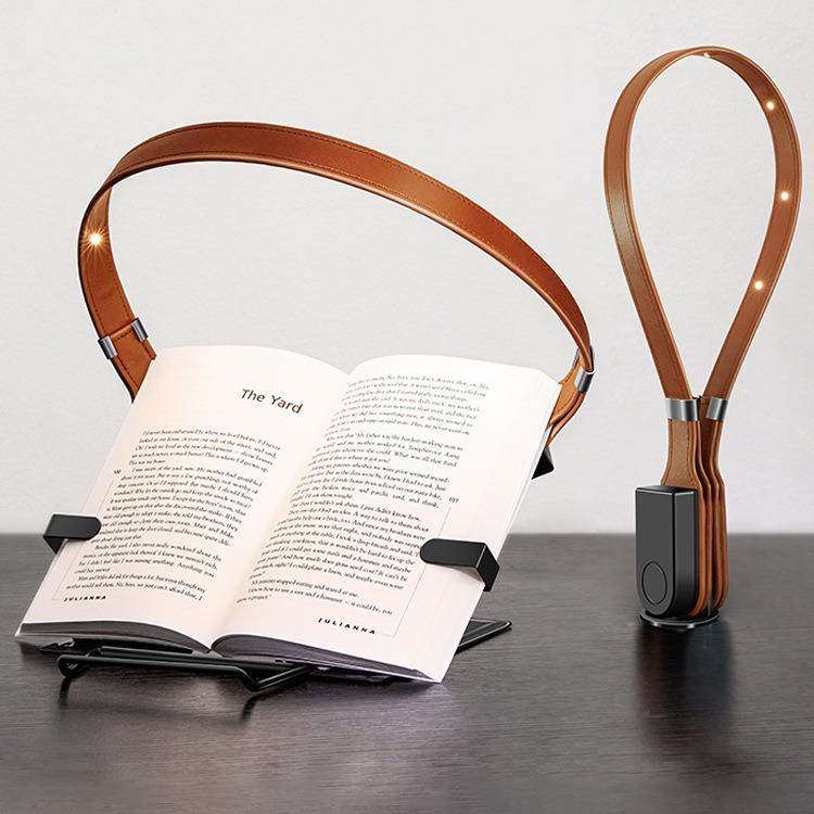 中央电视台皮革磁吸书灯夜灯护眼阅读灯可夹可立真皮灯热卖
