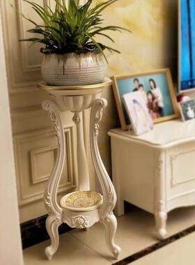 欧式室内花盆架多层描金花架白色花几仿实木落地客厅阳台置物架