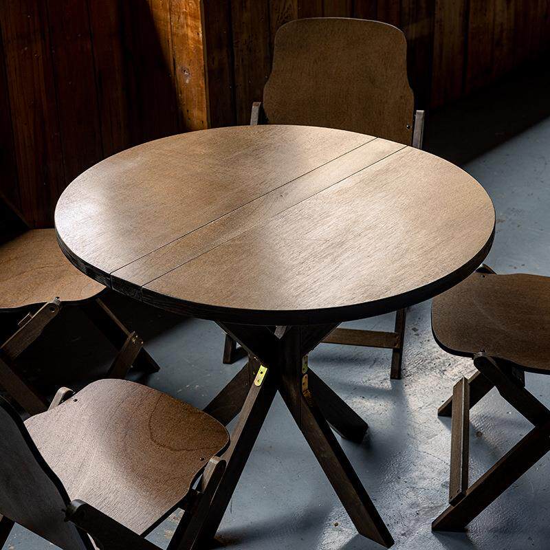 复古简约折叠大桌面小户型阳台家用客厅实木折叠椅子餐饮奶茶桌子