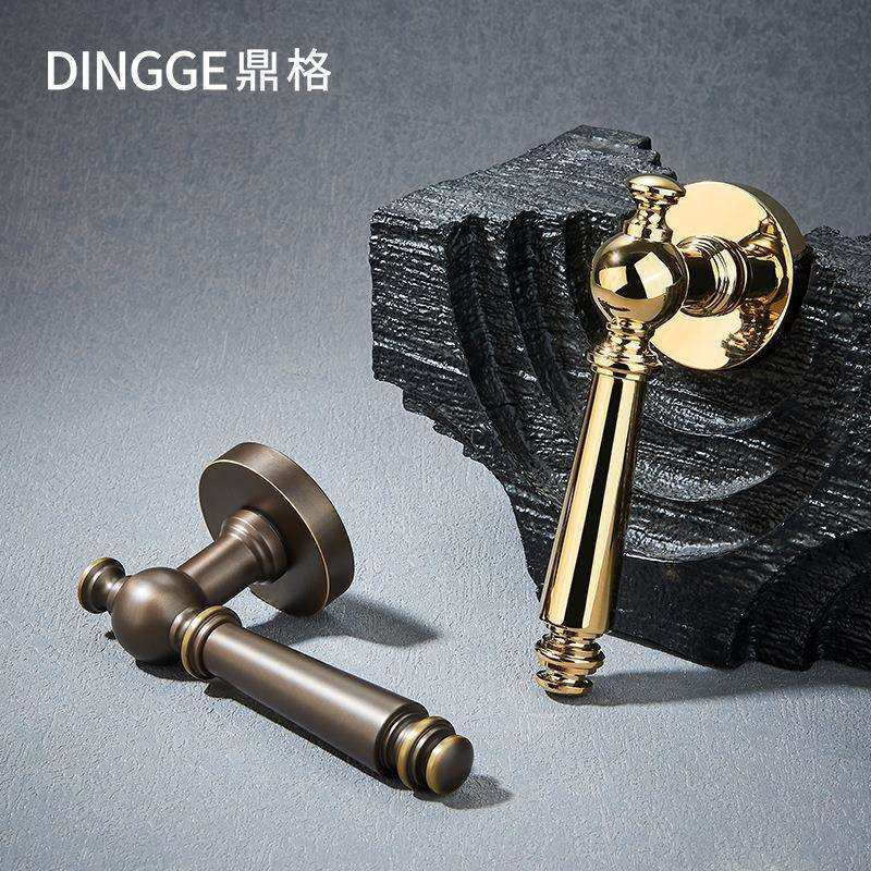 室内亮银色轻奢分体北欧套装简约美式法式卧室磁吸静音把手木门锁