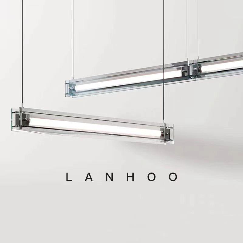 意式餐厅吊灯高级感玻璃吧台灯前台非进口岛台办公室一字长条吊灯