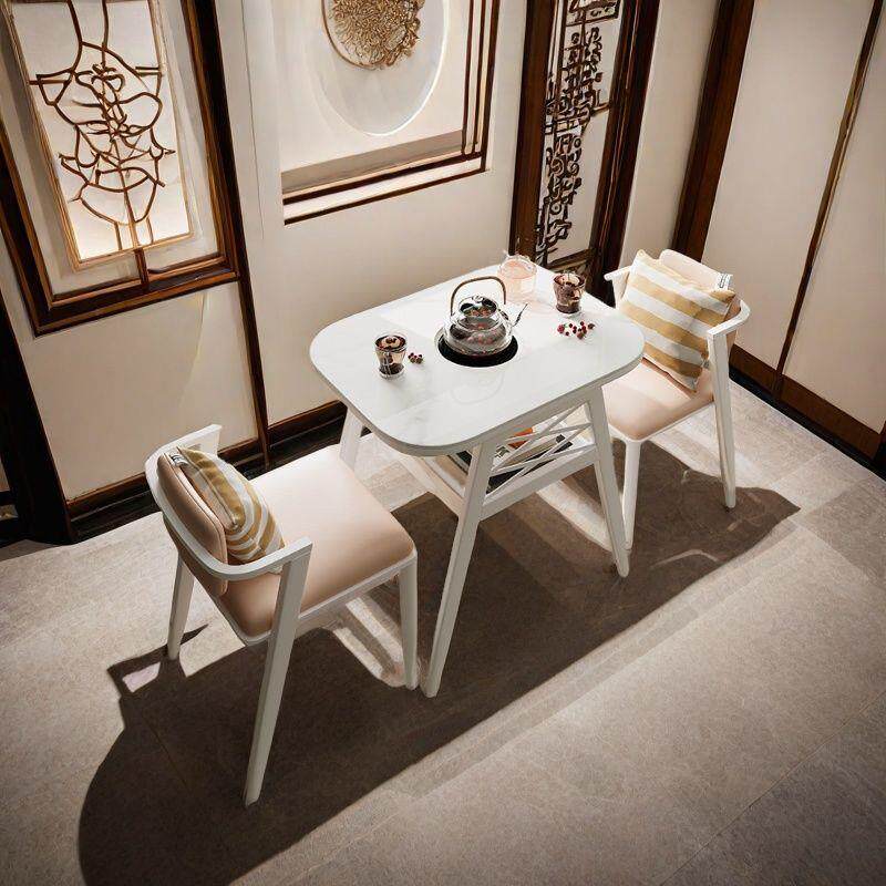 阳台茶桌椅组合小户型休闲家用岩板茶台电磁炉一桌二椅网红折叠