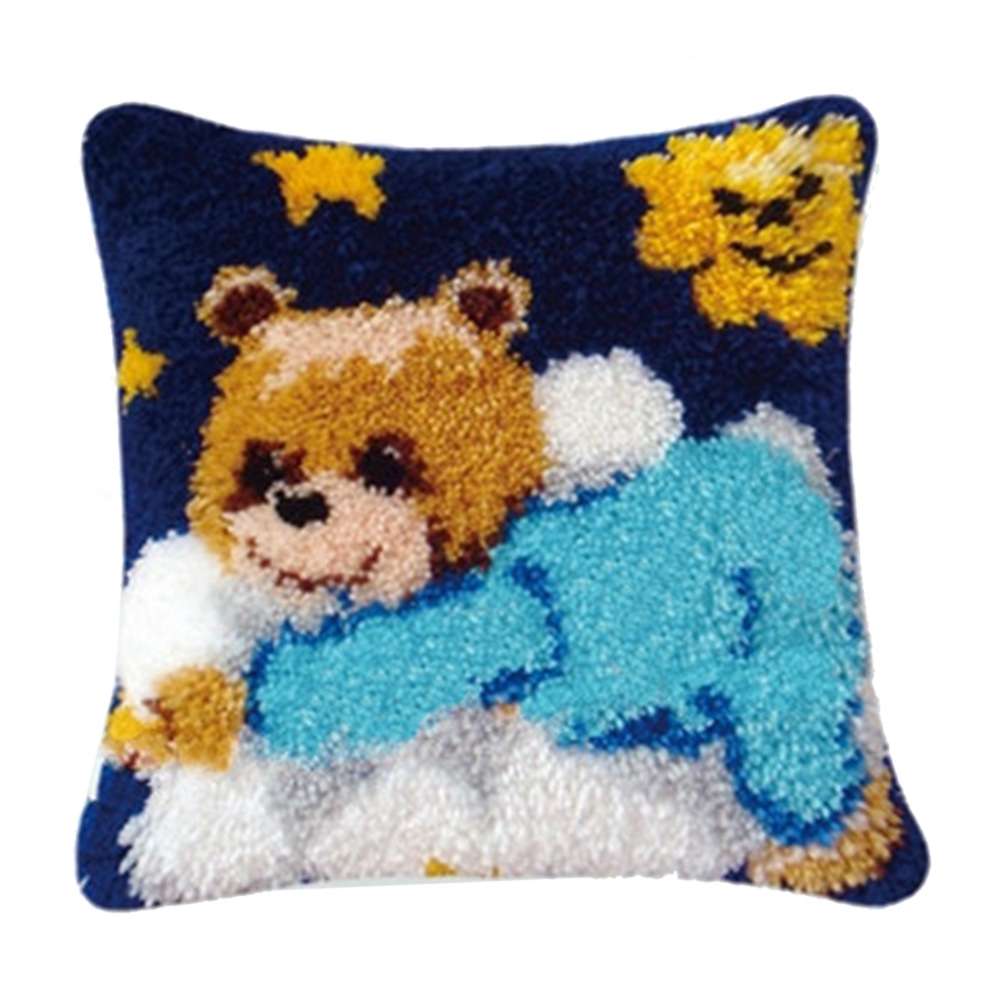 段段绣地毯绣彩印可爱卡通抱枕靠枕车枕钩针