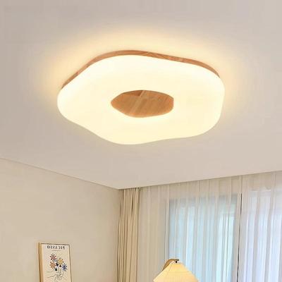 工厂单色LED吸顶灯创意现代简约原木风实木灯具客厅餐厅卧室阳台