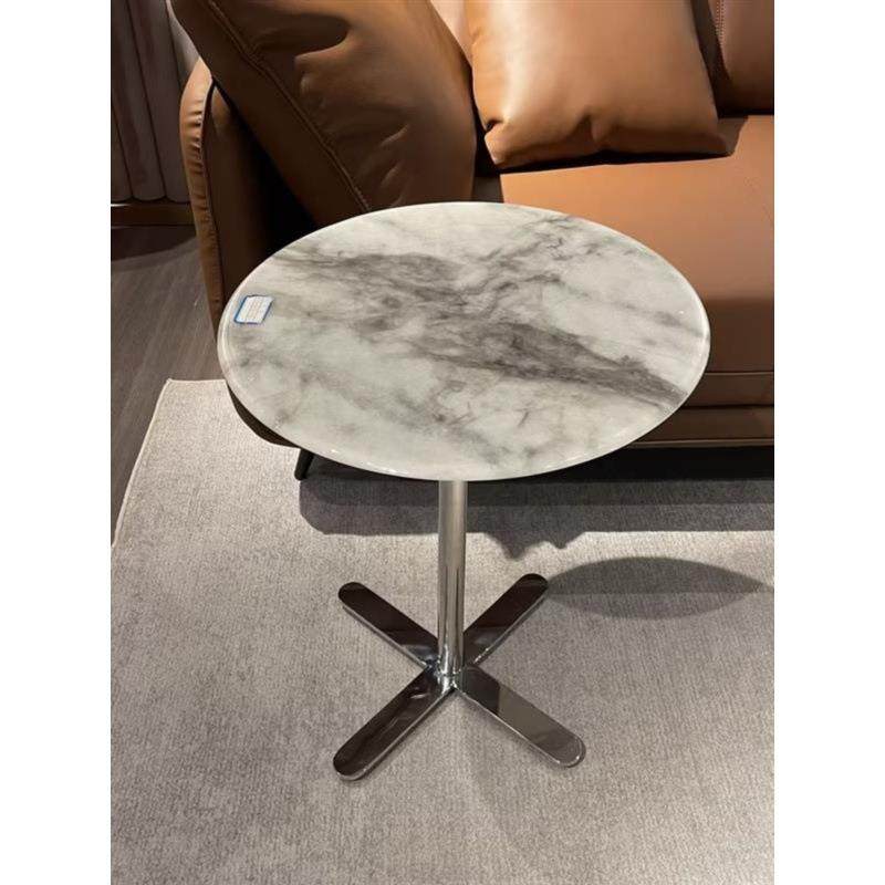 大理石茶几圆几简约现代沙发边几客厅圆形小茶几家用创意茶几角几