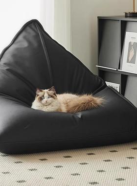 黑色懒人沙发阳台榻榻米客厅休闲躺椅小户型可躺可睡单人豆袋沙发