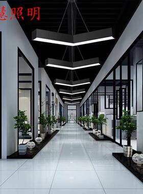 创意ledV字箭头造型灯异形灯吊线灯办公灯办公室健身房走廊指示灯