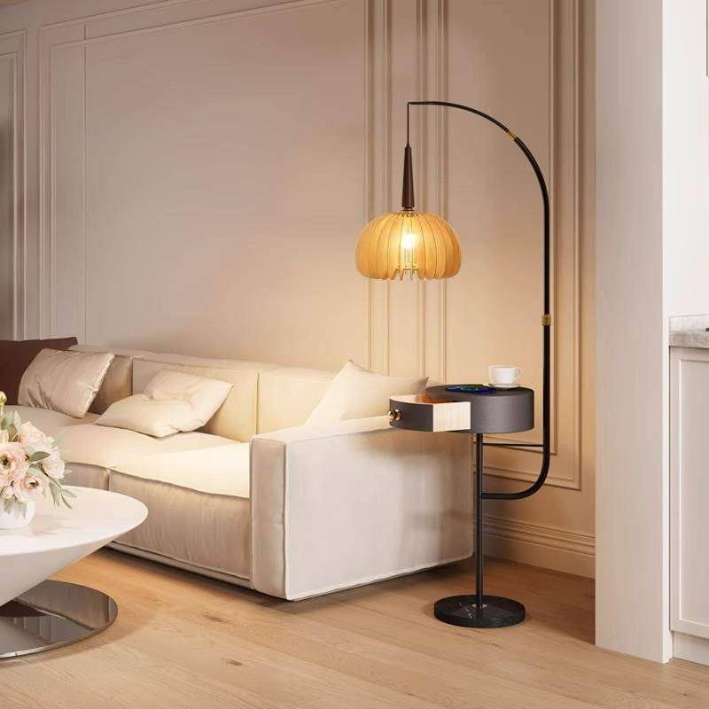 美式复古南瓜置物落地灯2024新款客厅沙发旁氛围灯中古装饰立式灯