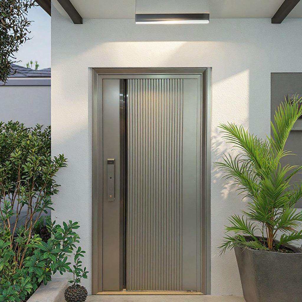 甲级防盗安全大门不锈钢304韩式入户门智能指纹锁进户门子母门