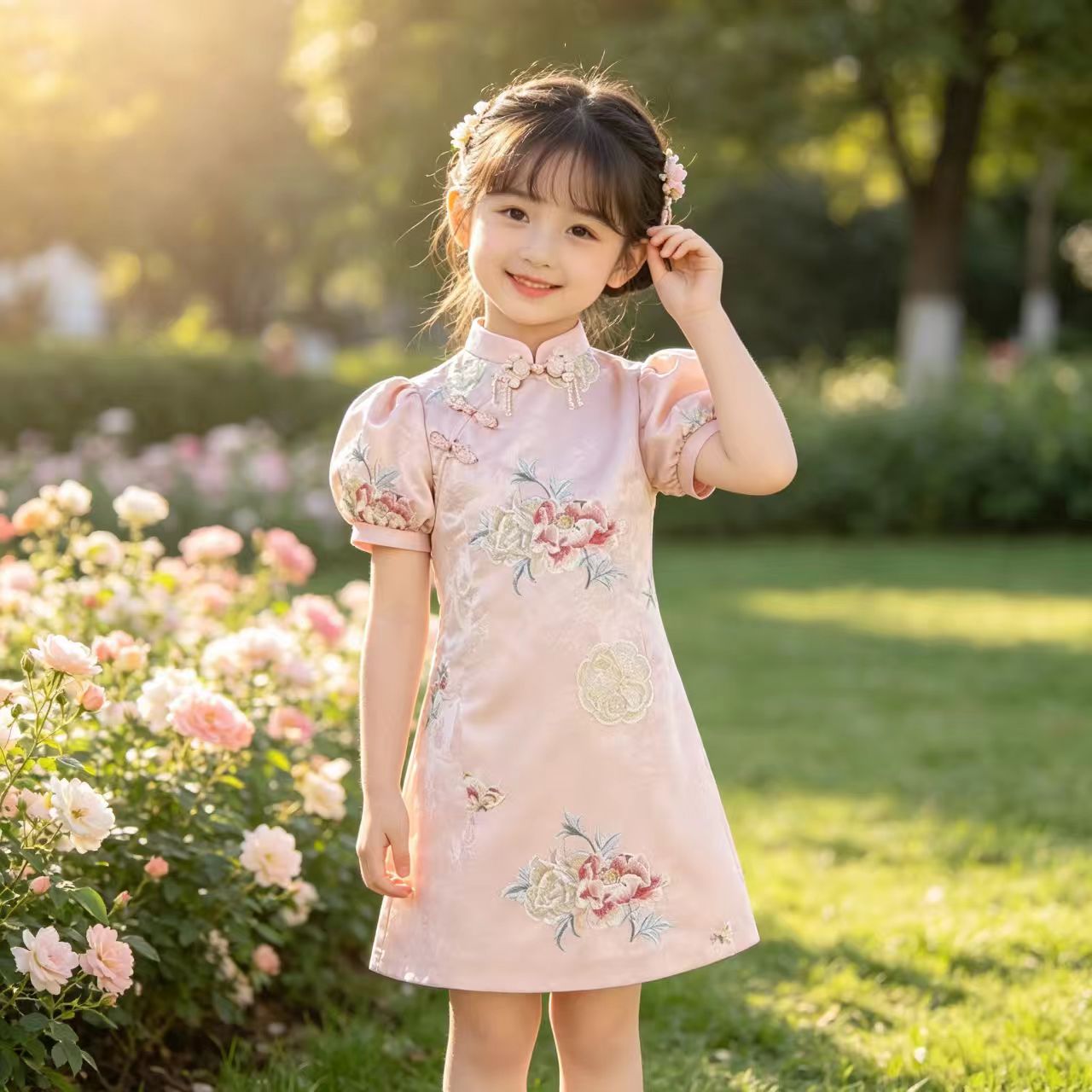 女童夏季新款气质中国风旗袍裙子