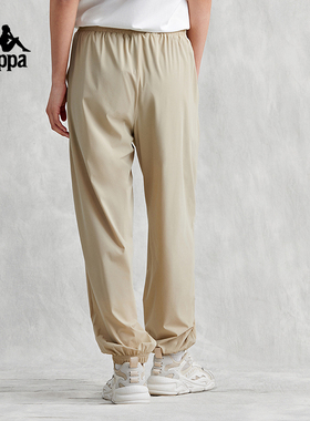 Kappa卡帕九分裤2024新款女夏凉感黑色运动裤防晒小脚裤K0E42CJ41