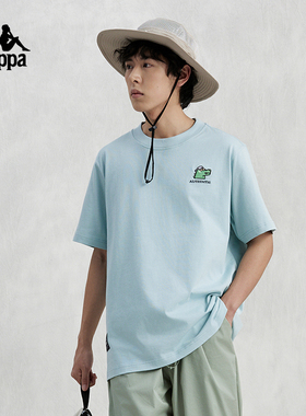 Kappa卡帕短袖2024新款男夏纯棉刺绣T恤字母图案衫半袖K0E32TD76