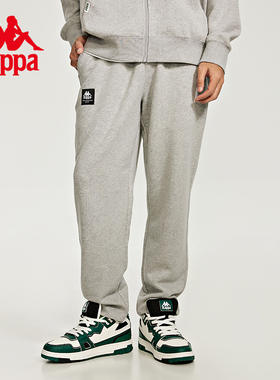 Kappa卡帕运动裤2023男抽绳松紧腰长裤休闲收口小脚卫裤K0D52AK60