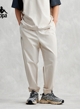 Kappa卡帕九分裤2024新款男夏运动休闲裤黑色长裤小脚裤K0E32CJ71