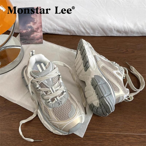 Monstar Lee英国设计师联名款国潮超火复古做旧情侣老爹鞋潮2026