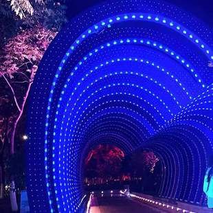 户外大型LED心形时光隧道发光造型灯广场商业街灯光秀亮化景观灯