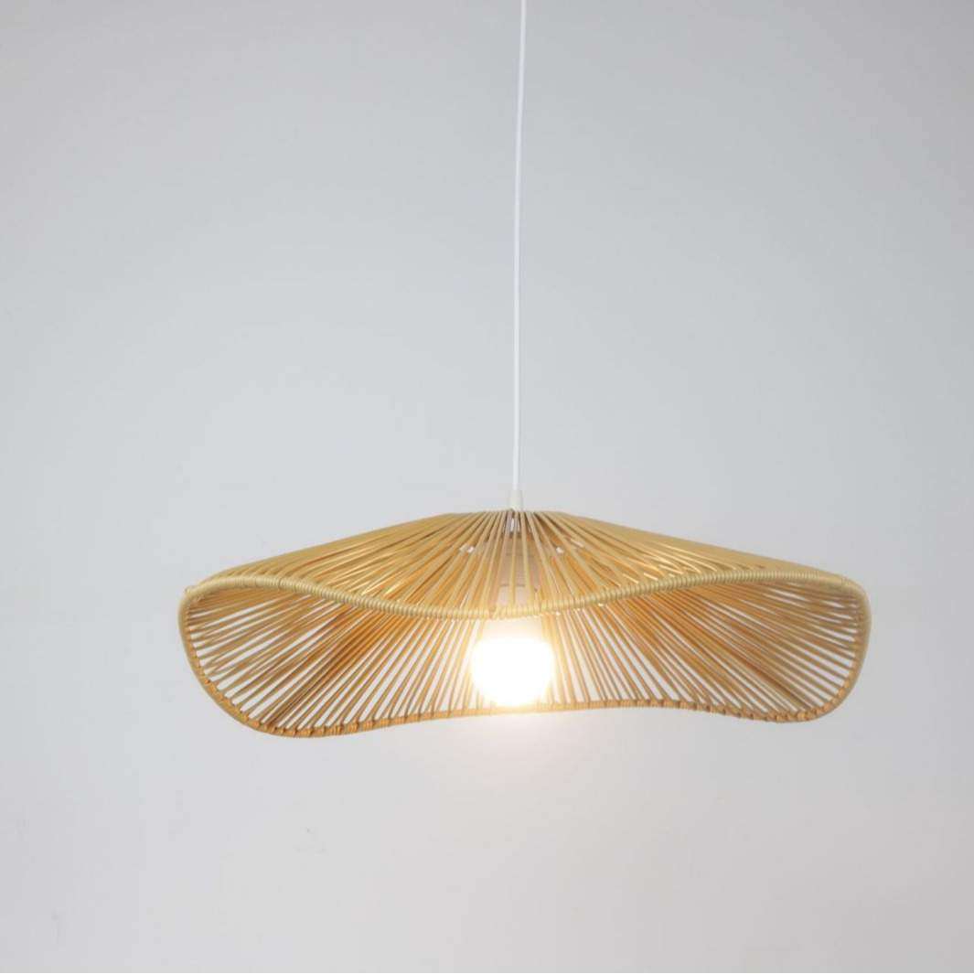 木羊餐厅吊灯北欧艺术草帽吧台灯全光谱护眼简约禅意复古氛围灯