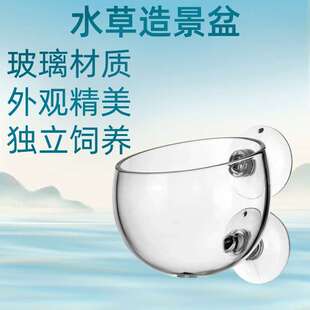 鱼缸水草饲育造景盆水草缸杯玻璃制品水族器材缸内盆盆景创意造景