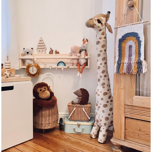 饰拍摄道具 Ins北欧长颈鹿公仔可爱毛绒玩具抱枕儿童房摆件家居装