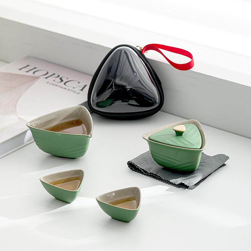 故宫文创陶瓷创意粽子快客杯茶具便携旅行茶具套装户外一壶二杯