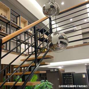 铁艺楼梯扶手实木简约现代家用室内防护栏杆飘窗阁楼户外阳台围栏