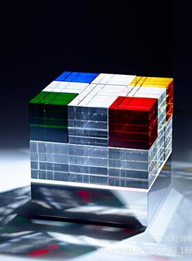 德国Tecnolumen彩色立体魔方个性装饰台灯客厅书房卧室创意摆件灯