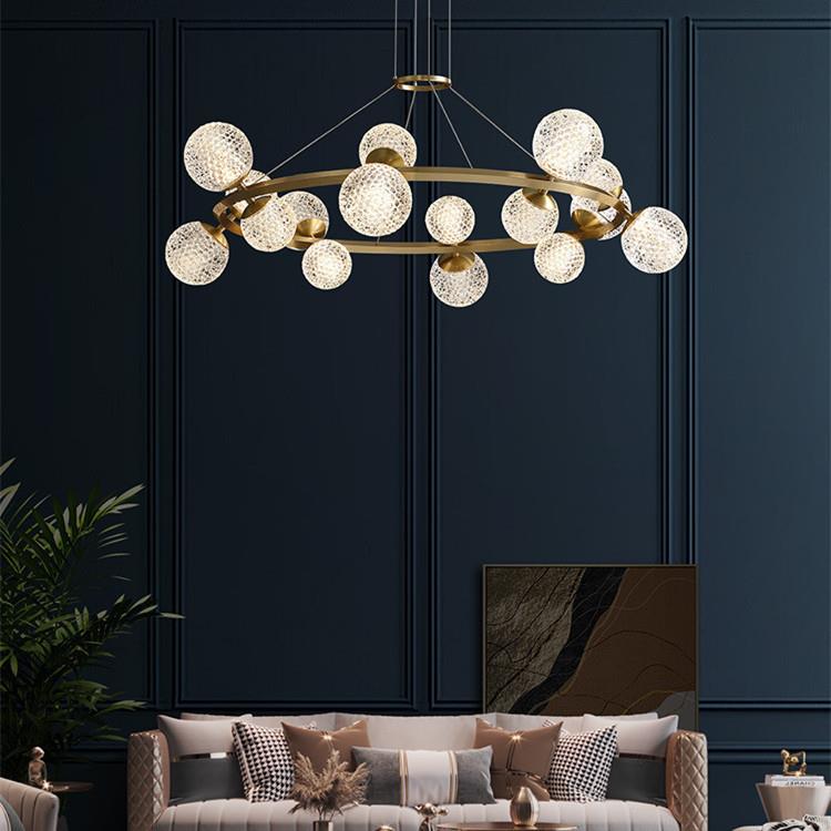 2025年新款灯具全铜客厅灯简约大气餐厅卧室水晶灯轻奢后现代吊灯