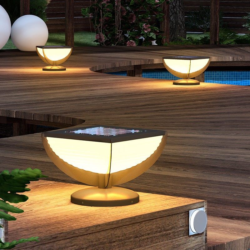 太阳能柱头灯户外庭院灯现代防水别墅大门围墙灯花园柱子门柱柱灯