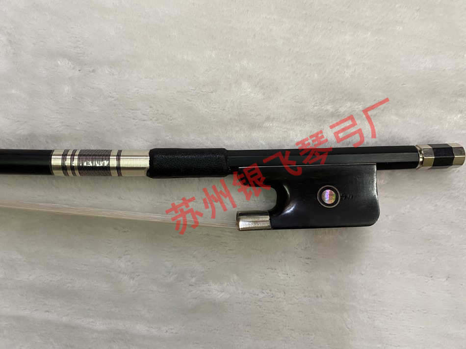 纯黑碳纤维低音法式倍大贝司琴弓杆低音倍大提琴彩贝琴弓白马尾