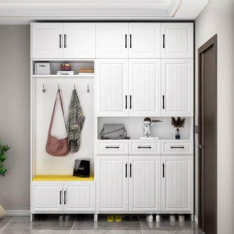 玄关柜门口家用进门大容量简约收纳柜一体靠墙储物柜新款挂衣鞋柜