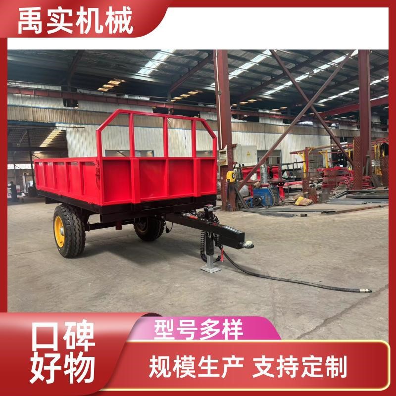 4吨农用拖车自卸挂车拖拉机带后翻拖斗后卸液压自卸加气刹