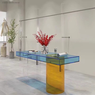 撞色多颜色可亚克力陈列展示台休闲休息室吧台装饰摆件