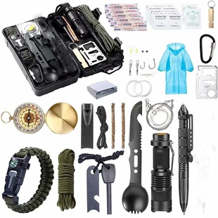 户外徒步露营求生装备 多功能求生工具套装  荒野探险EDC工具套装