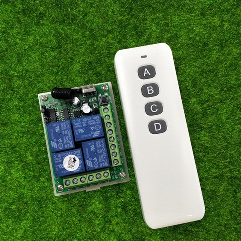 中功率4键遥控12V24V四路道闸LED灯具电动车库门禁电机开关控制器
