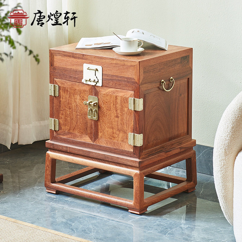 新中式实木茶水柜收纳边柜