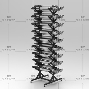 摄影棚收纳箱背景纸布多宫格柜影楼器材三脚灯架卡纸pvc收纳架柜