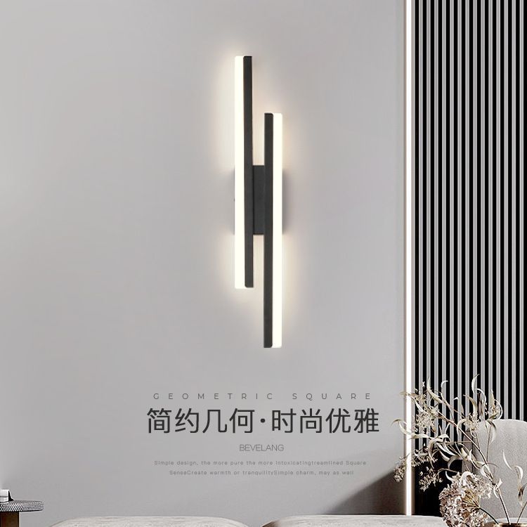 全铜美式极简长条LED壁灯