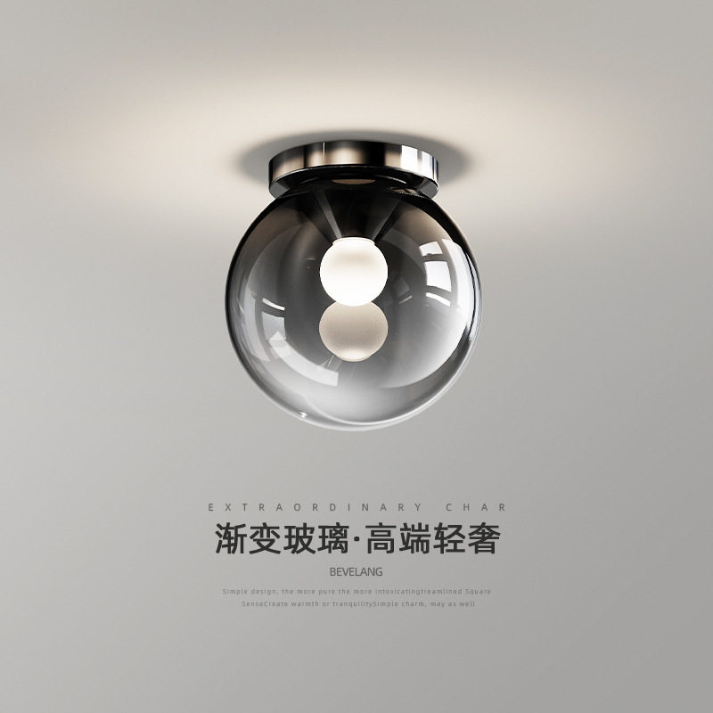 过道灯走廊灯意式极简轻奢玻璃入户玄关门厅灯衣帽间阳台吸顶灯具