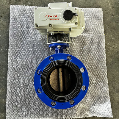 电动法兰蝶阀 球墨铸铁软密封开关智能中线厂家天津D941X-16Q