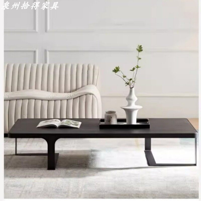轻奢实木小户型极简长条茶几