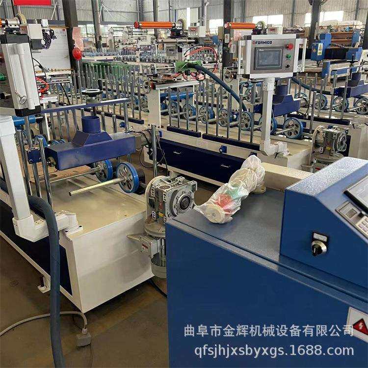 彩钢皮木皮包覆机智能控制木工线条无烘道滚胶离线皮料膜包覆机