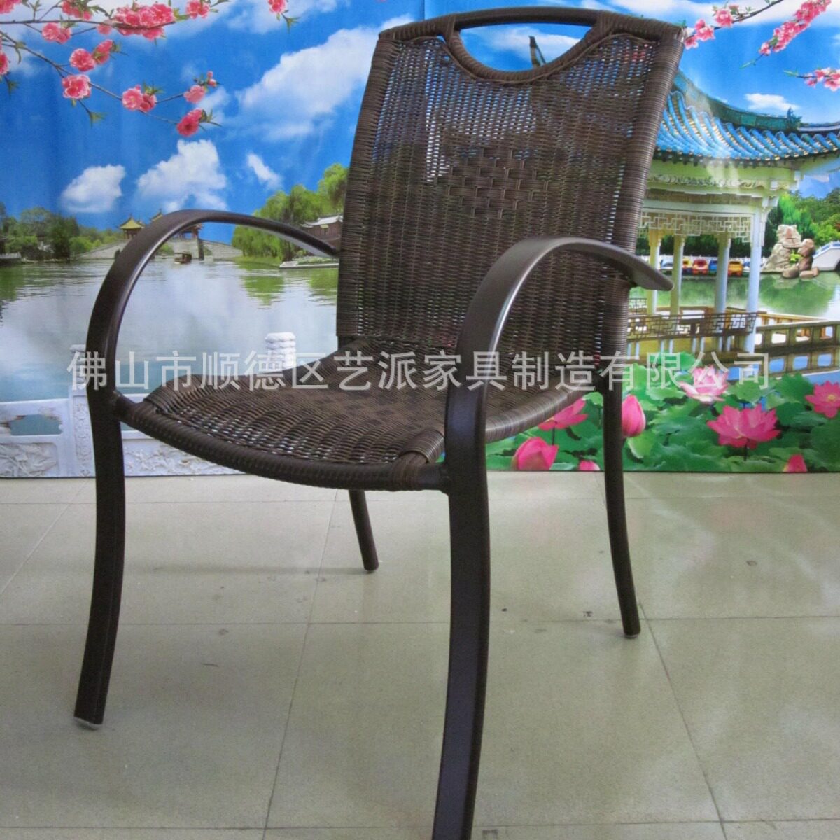 户外现代简约休闲藤椅户外阳台家具编织铝藤椅餐厅椅家具h